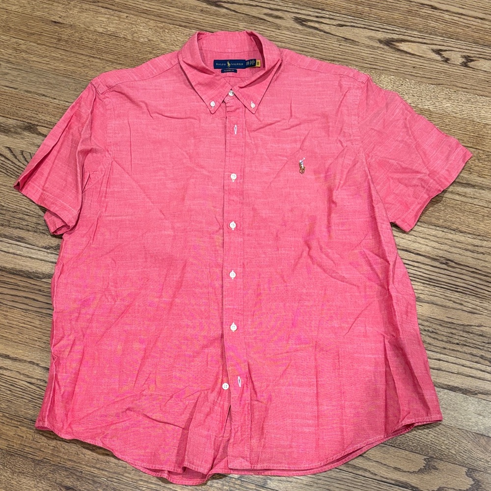 Ralph Lauren Men's Vibrant Pink Button Down Shirt